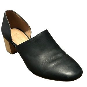 MADEWELL Women's KIRSTIE Lowcut Bootie Black Leather Slip On Bootie/Heel-Size 6